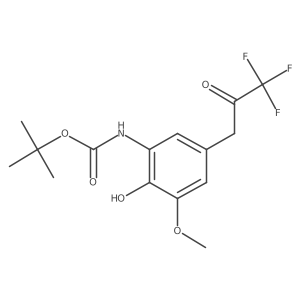 tert-butyl N-[2-hydroxy-3-methoxy-5-(3,3,3-trifluoro-2-oxopropyl)phenyl]carbamate结构式