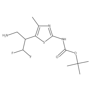 tert-butyl N-[5-(3-amino-1,1-difluoropropan-2-yl)-4-methyl-1,3-thiazol-2-yl]carbamate Structure