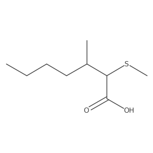 3-Methyl-2-(methylthio)heptanoic acid Structure