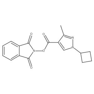 1,3-dioxo-2,3-dihydro-1H-isoindol-2-yl 1-cyclobutyl-3-methyl-1H-pyrazole-4-carboxylate结构式