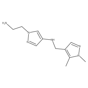 1-(2-Aminoethyl)-N-[(1,5-dimethylpyrazol-4-yl)methyl]pyrazol-4-amine结构式