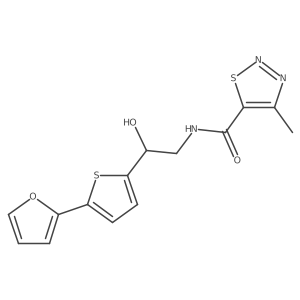 N-{2-[5-(furan-2-yl)thiophen-2-yl]-2-hydroxyethyl}-4-methyl-1,2,3-thiadiazole-5-carboxamide Structure