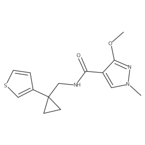 3-Methoxy-1-methyl-N-[(1-thiophen-3-ylcyclopropyl)methyl]pyrazole-4-carboxamide Structure