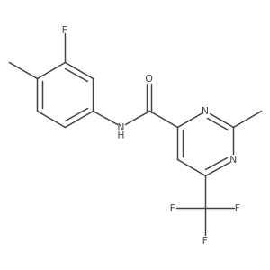 N-(3-Fluoro-4-methylphenyl)-2-methyl-6-(trifluoromethyl)pyrimidine-4-carboxamide结构式