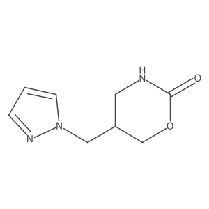 5-[(1H-pyrazol-1-yl)methyl]-1,3-oxazinan-2-one结构式