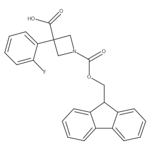 1-(((9H-fluoren-9-yl)methoxy)carbonyl)-3-(2-fluorophenyl)azetidine-3-carboxylic acid Structure