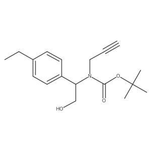 tert-butyl N-[1-(4-ethylphenyl)-2-hydroxyethyl]-N-(prop-2-yn-1-yl)carbamate结构式