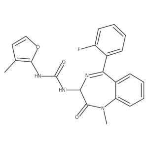 1-[5-(2-fluorophenyl)-1-methyl-2-oxo-2,3-dihydro-1H-1,4-benzodiazepin-3-yl]-3-(3-methylfuran-2-yl)urea Structure