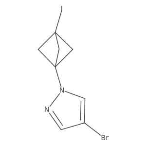 4-bromo-1-{3-iodobicyclo[1.1.1]pentan-1-yl}-1H-pyrazole结构式