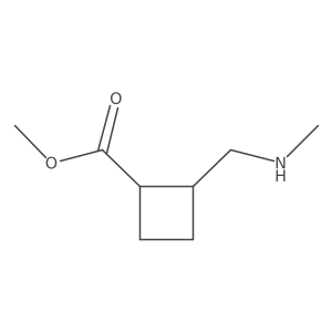 rac-methyl (1R,2S)-2-[(methylamino)methyl]cyclobutane-1-carboxylate结构式