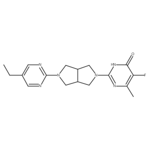 2-[5-(5-Ethylpyrimidin-2-yl)-octahydropyrrolo[3,4-c]pyrrol-2-yl]-5-fluoro-6-methyl-3,4-dihydropyrimidin-4-one结构式