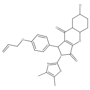7-chloro-2-(4,5-dimethyl-1,3-thiazol-2-yl)-1-(4-prop-2-enoxyphenyl)-4a,5,6,7,8,8a-hexahydro-1H-chromeno[2,3-c]pyrrole-3,9-dione Structure
