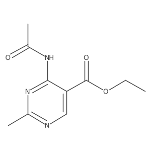 Ethyl 4-(acetylamino)-2-methyl-5-pyrimidinecarboxylate结构式