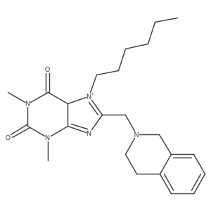 8-(3,4-dihydro-1H-isoquinolin-2-ylmethyl)-7-hexyl-1,3-dimethyl-5H-purin-3-ium-2,6-dione Structure