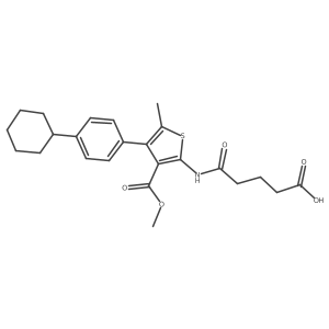 5-{[4-(4-Cyclohexylphenyl)-3-(methoxycarbonyl)-5-methylthiophen-2-yl]amino}-5-oxopentanoic acid Structure