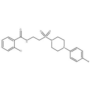 2-chloro-N-(2-((4-(4-fluorophenyl)piperazin-1-yl)sulfonyl)ethyl)benzamide结构式