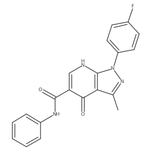 1-(4-fluorophenyl)-3-methyl-4-oxo-N-phenyl-4,7-dihydro-1H-pyrazolo[3,4-b]pyridine-5-carboxamide结构式