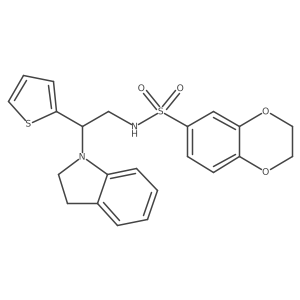 N-(2-(indolin-1-yl)-2-(thiophen-2-yl)ethyl)-2,3-dihydrobenzo[b][1,4]dioxine-6-sulfonamide Structure