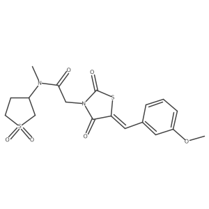 N-(1,1-dioxidotetrahydrothiophen-3-yl)-2-[(5Z)-5-(3-methoxybenzylidene)-2,4-dioxo-1,3-thiazolidin-3-yl]-N-methylacetamide Structure