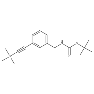 Tert-butyl 3-((trimethylsilyl)ethynyl)benzylcarbamate结构式
