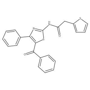 O=C(Cc1cccs1)Nc1nc(-c2ccccc2)c(C(=O)c2ccccc2)s1结构式