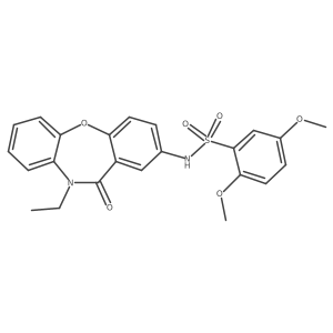 N-(10-ethyl-11-oxo-10,11-dihydrodibenzo[b,f][1,4]oxazepin-2-yl)-2,5-dimethoxybenzenesulfonamide结构式