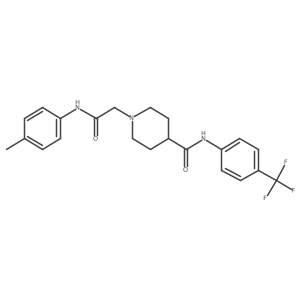 1-(2-oxo-2-(p-tolylamino)ethyl)-N-(4-(trifluoromethyl)phenyl)piperidine-4-carboxamide结构式