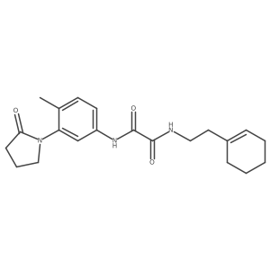 N1-(2-(cyclohex-1-en-1-yl)ethyl)-N2-(4-methyl-3-(2-oxopyrrolidin-1-yl)phenyl)oxalamide结构式