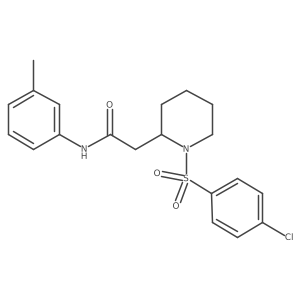 2-(1-((4-chlorophenyl)sulfonyl)piperidin-2-yl)-N-(m-tolyl)acetamide结构式