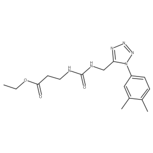 ethyl 3-(3-((1-(3,4-dimethylphenyl)-1H-tetrazol-5-yl)methyl)ureido)propanoate Structure