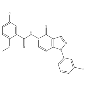 5-chloro-N-(1-(3-chlorophenyl)-4-oxo-1H-pyrazolo[3,4-d]pyrimidin-5(4H)-yl)-2-methoxybenzamide Structure