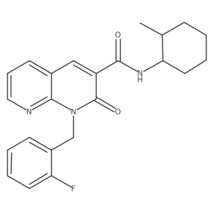 1-(2-fluorobenzyl)-N-(2-methylcyclohexyl)-2-oxo-1,2-dihydro-1,8-naphthyridine-3-carboxamide结构式