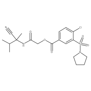 [(1-Cyano-1,2-dimethylpropyl)carbamoyl]methyl 4-chloro-3-(pyrrolidine-1-sulfonyl)benzoate结构式