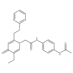 N-(4-acetamidophenyl)-2-(5-methoxy-4-oxo-2-((pyrimidin-2-ylthio)methyl)pyridin-1(4H)-yl)acetamide结构式