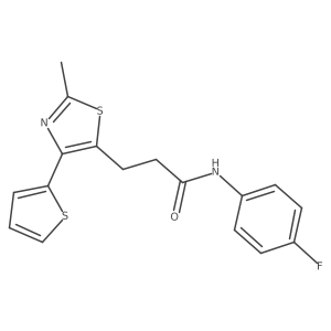N-(4-fluorophenyl)-3-(2-methyl-4-(thiophen-2-yl)thiazol-5-yl)propanamide Structure