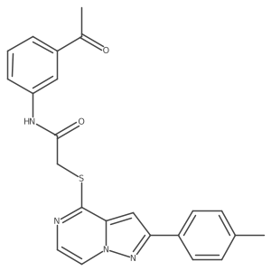 N-(3-Acetylphenyl)-2-{[2-(4-methylphenyl)pyrazolo[1,5-A]pyrazin-4-YL]sulfanyl}acetamide结构式
