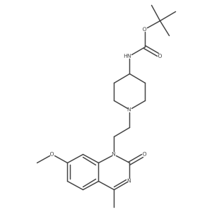 tert-butyl {1-[2-(7-methoxy-4-methyl-2-oxoquinazolin-1(2H)-yl)ethyl]piperidin-4-yl}carbamate结构式