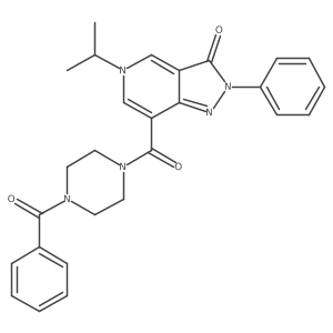 7-(4-benzoylpiperazine-1-carbonyl)-5-isopropyl-2-phenyl-2H-pyrazolo[4,3-c]pyridin-3(5H)-one结构式