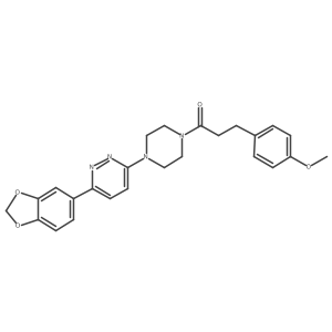 1-{4-[6-(2H-1,3-benzodioxol-5-yl)pyridazin-3-yl]piperazin-1-yl}-3-(4-methoxyphenyl)propan-1-one结构式