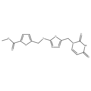 methyl 5-(((5-((2,4-dioxo-3,4-dihydropyrimidin-1(2H)-yl)methyl)-1,3,4-oxadiazol-2-yl)thio)methyl)furan-2-carboxylate Structure