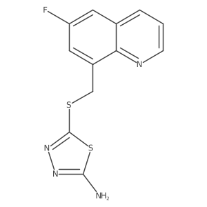 5-(((6-Fluoroquinolin-8-yl)methyl)thio)-1,3,4-thiadiazol-2-amine Structure