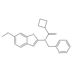 N-(6-methoxybenzo[d]thiazol-2-yl)-N-(pyridin-2-ylmethyl)cyclobutanecarboxamide结构式