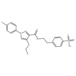 4-ethoxy-1-(4-fluorophenyl)-N-(4-sulfamoylphenethyl)-1H-pyrazole-3-carboxamide结构式