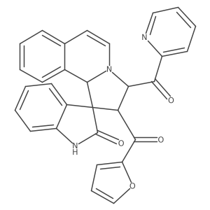 (2'S,3S,3'S,10'bR)-2'-(furan-2-carbonyl)-3'-(pyridine-2-carbonyl)spiro[1H-indole-3,1'-3,10b-dihydro-2H-pyrrolo[2,1-a]isoquinoline]-2-one Structure