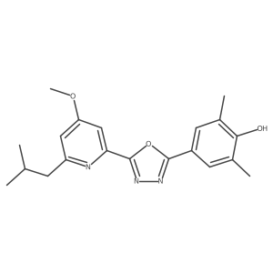 4-[5-(6-Isobutyl-4-methoxy-pyridin-2-yl)-[1,3,4]oxadiazol-2-yl]-2,6-dimethyl-phenol结构式