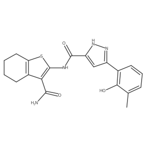 N-[3-(Aminocarbonyl)-4,5,6,7-tetrahydrobenzo[b]thien-2-yl]-5-(2-hydroxy-3-methylphenyl)-1H-pyrazole-3-carboxamide Structure