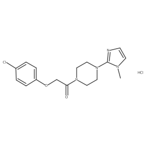 2-(4-chlorophenoxy)-1-(4-(1-methyl-1H-imidazol-2-yl)piperazin-1-yl)ethanone hydrochloride Structure