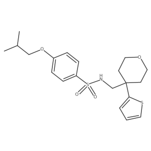 4-isobutoxy-N-((4-(thiophen-2-yl)tetrahydro-2H-pyran-4-yl)methyl)benzenesulfonamide Structure