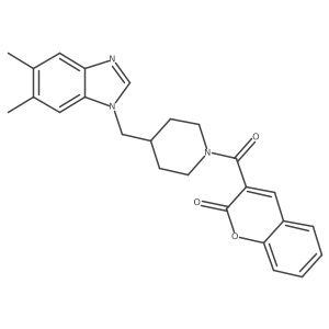 3-[[4-[(5,6-Dimethyl-1H-benzimidazol-1-yl)methyl]-1-piperidinyl]carbonyl]-2H-1-benzopyran-2-one Structure