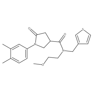 1-(3,4-dimethylphenyl)-N-(2-methoxyethyl)-5-oxo-N-(thiophen-3-ylmethyl)pyrrolidine-3-carboxamide Structure